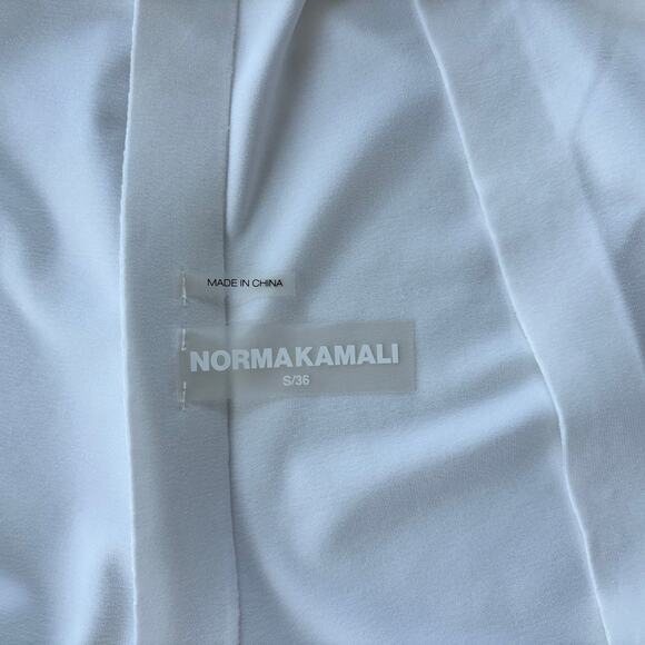 Norma Kamali Revolve Drop Shoulder Top Draped Snow White Women's Size Small / 36 - Picture 2 of 10